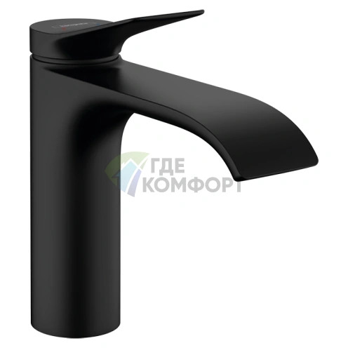 Смеситель для раковины Hansgrohe Vivenis 110 без донного клапана, матовый черный (75022670) - фото 1