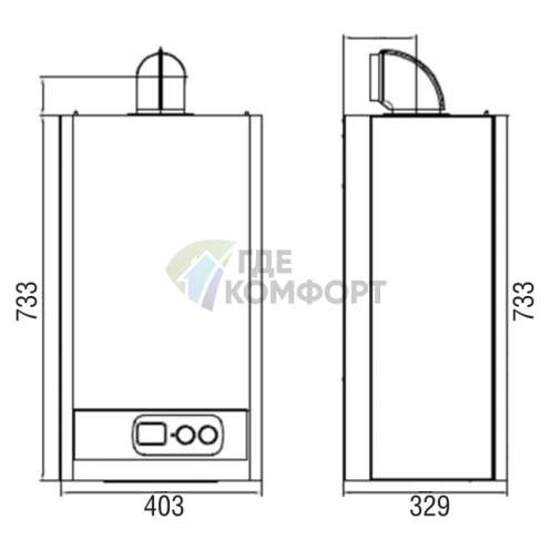 Газовый котел настенный двухконтурный Kentatsu Furst Nobby Smart 28-2CS - фото 5