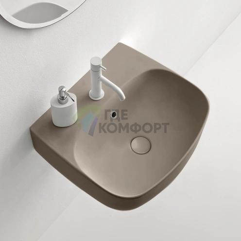 Подвесная раковина Kerasan Nolita 50x45 см, цвет коричневый орех (534081*1) - фото 5