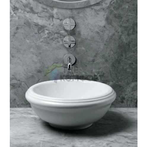 Раковина AZZURRA JUBILAEUM круглая 45x18 см, белая, без отверстий под смеситель - фото 2