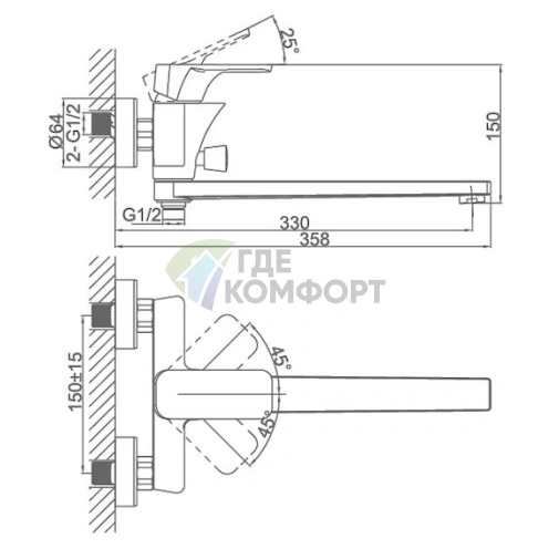 Универсальный смеситель D K Berlin Technishe DA1433315 - фото 2