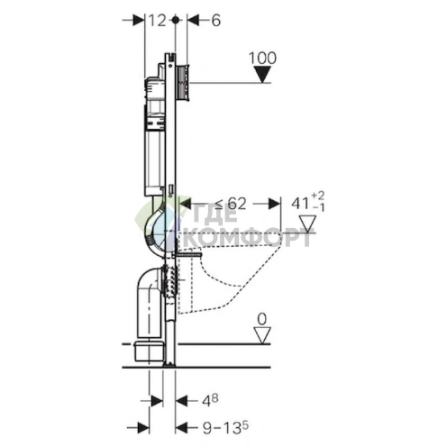 Комплект подвесного унитаза Villeroy & Boch Subway 2.0 с инсталляцией Geberit и микролифтом - фото 10