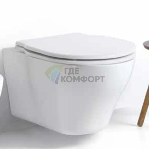 Подвесной унитаз AZZURRA XL белый: компактный дизайн 61х43х36 см с универсальным сливом (XL100/SOSK)) - фото 1