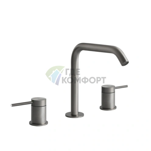Смеситель для раковины GESSI 316 на 3 отверстия, брашированная сталь (54412#239) - фото 1