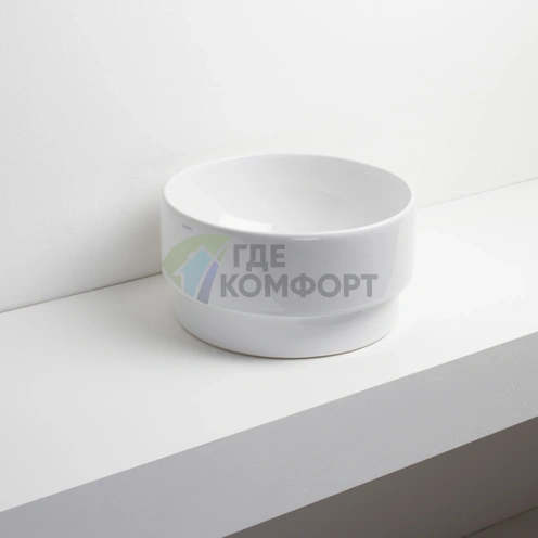 Раковина-чаша SIMAS Po-mo 37x19 см: для установки на столешницу, белая, без отверстия под смеситель (PO01bi) - фото 1