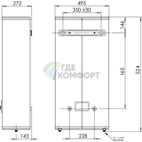 Водонагреватель накопительный Superlux Flat PW 30 V - фото 3