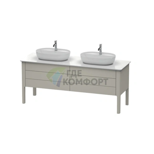 Напольная тумба Duravit Luv с 2 выдвижными ящиками, серо-коричневый шелковисто-матовый (LU9567B6060) - фото 1