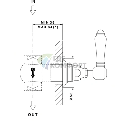 Наружная часть запорного вентиля Nicolazzi Teide 3/4, хром (4912CR05) - фото 2