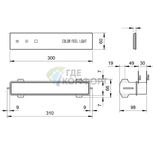 Панель управления Fantini Acquadolce: внутренний блок (69 00 L101A) - фото 2