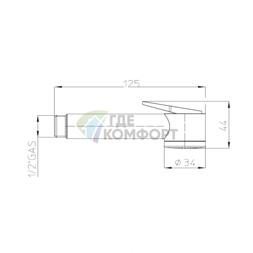 Душевая лейка BOSSINI PALOMA ABS 34 мм, латунь, хром, с клапаном подачи (B00442.030) - фото 2