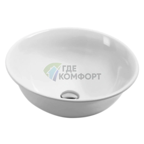 Накладная круглая раковина AZZURRA JUBILAEUM 45x18 см без отверстий, белая - фото 2