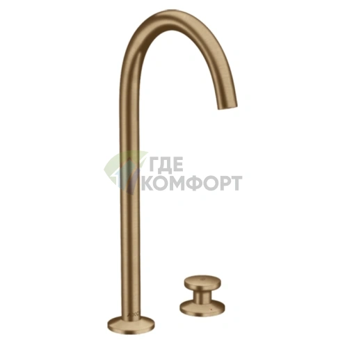 Смеситель для раковины AX One Sel 260 с двумя отверстиями в цвете шлифованная бронза (48060140) - фото 1