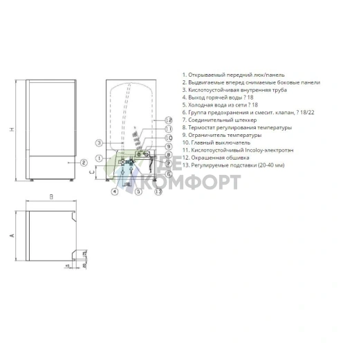 Водонагреватель накопительный электрический Эван VLM 100 S 3 кВт фото 3