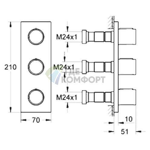 Термостатический вентиль Grohe Grohtherm F 27625000 - фото 5