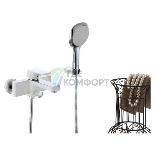 Смеситель для ванны с душем D K Berlin Steinbeis DA1433216 белый - фото 3