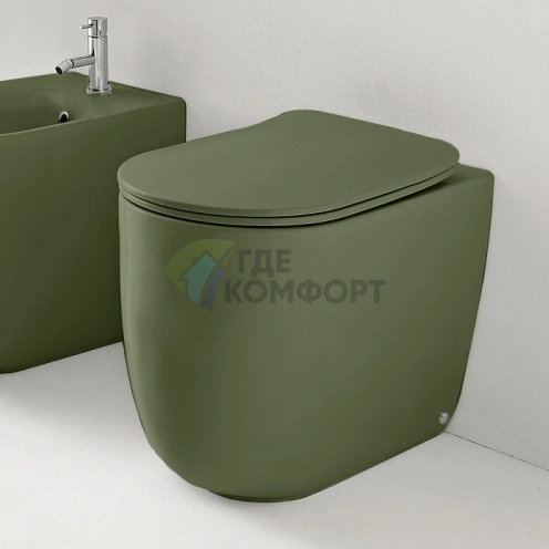Унитаз подвесной Kerasan Nolida безободковый 55x35 см цвет Verde Muschio (531811) - фото 1