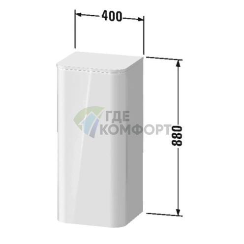 Пенал подвесной Duravit Happy D.2 Plus с 2 стеклянными полками, цвет Stone Grey Satin Matt (HP1260R9292) - фото 2