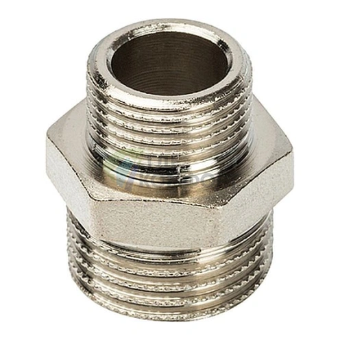 Ниппель STOUT НН переходной 1/2 x 3/8 никелированный - фото 1
