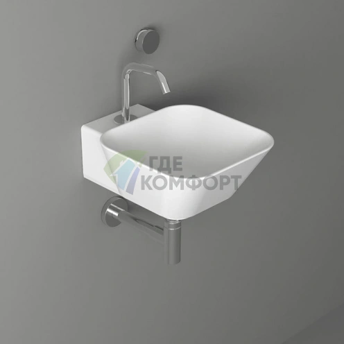 Раковина накладная SIMAS WAVE квадратная 33,5×43×16,5 см, белая - фото 1