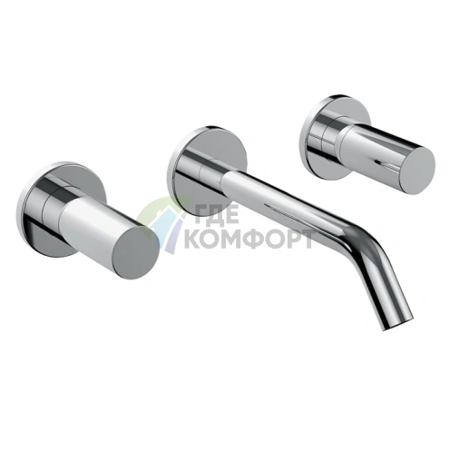 Встраиваемый смеситель Laufen Kartell для раковины на 3 отверстия, излив 175 мм, нержавеющая сталь (3.1233.6.090.120.1) - фото 1