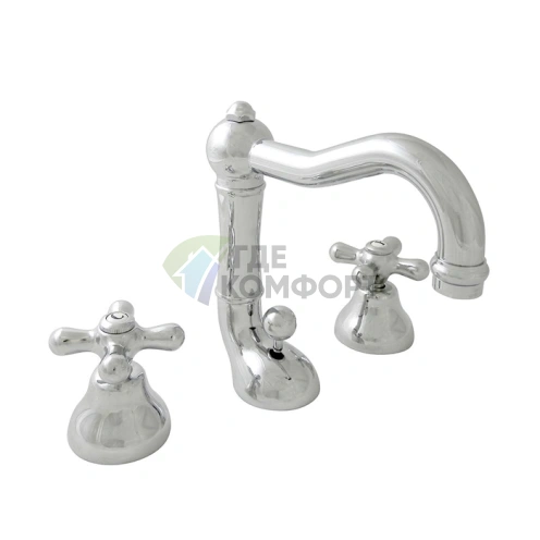 Смеситель для раковины Nicolazzi Nuova Brenta на 3 отверстия с донным клапаном и поворотным изливом 165 мм, хром (2527CR) - фото 1