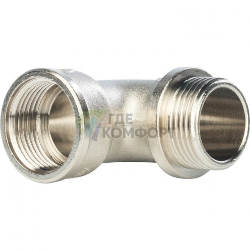 Угольник STOUT с упором внутренняя/наружная резьба 1 никелированный - фото 5