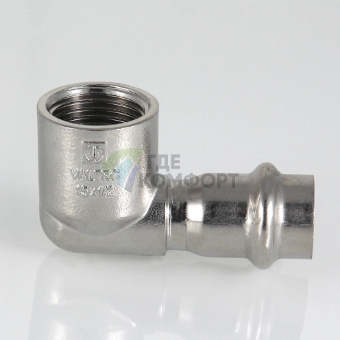 Пресс-угольник с внутренней резьбой 28 мм х 3/4 из нержавеющей стали VTi.952.I.002805 VALTEC (ВАЛТЕК) - фото 9