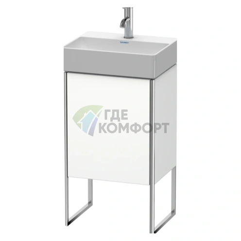 Тумба с раковиной Duravit XSquare 434х340 мм белая матовая с регулируемыми ножками и полкой (XS4441R1818) - фото 1