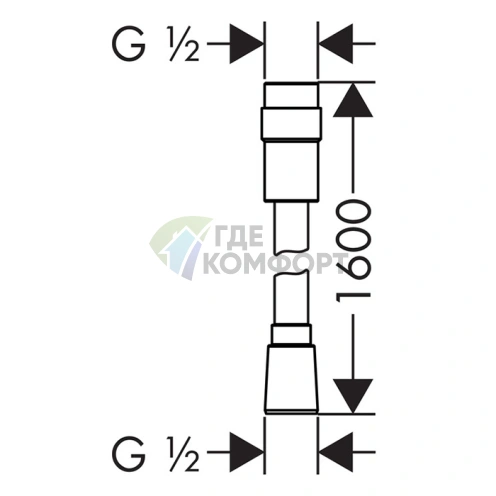 Душевой шланг HG Isiflex 1,60 м с регулировкой напора для комфортного принятия душа (28248000) - фото 2