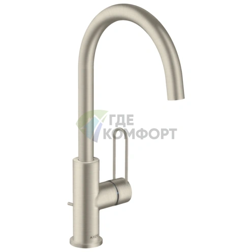 Смеситель для раковины AX Uno 240 со шлифованным никелем (38036820) - фото 1