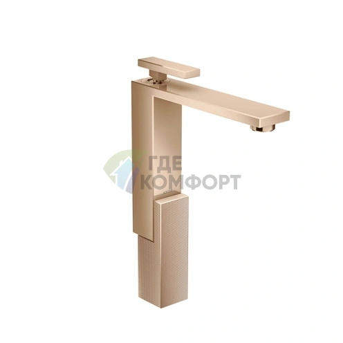 Смеситель для раковины AX Edge 280 с донным клапаном и алмазной огранкой в полированном красном золоте (46031300) - фото 1