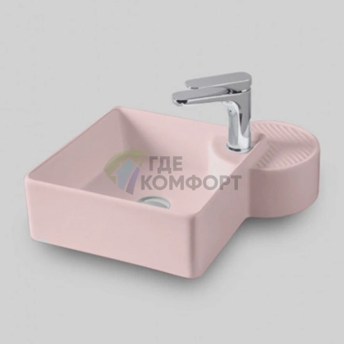 Раковина Artceram Cartesio накладная 44х44 см, розовый глянец (CAL003 33 00) - фото 1