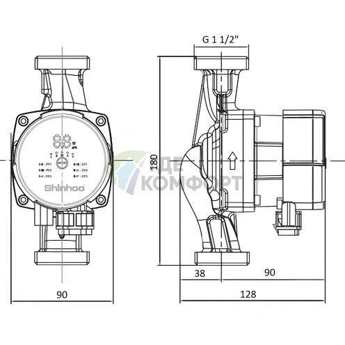 Насос циркуляционный Shinhoo MASTER S 25-6, 71111003 - фото 8
