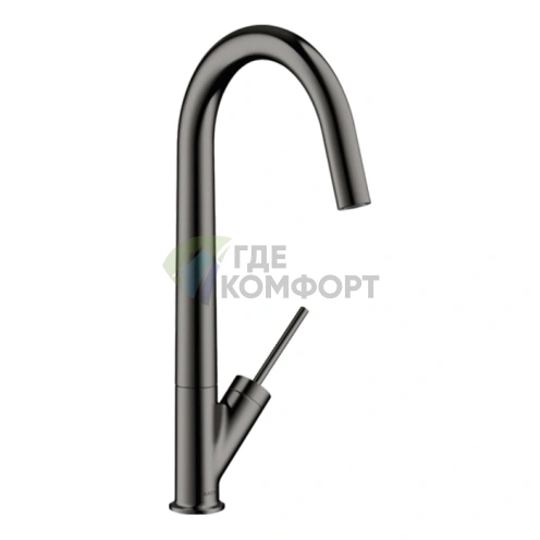 Смеситель для кухни AX Starck полированный черный хром (10822330) - фото 1