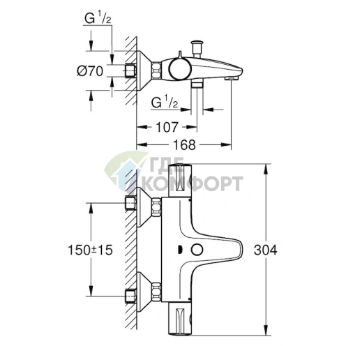 Готовое решение для ванной: термостат Grohe Grohtherm 800 и душевая лейка Tempesta New 100 - фото 5