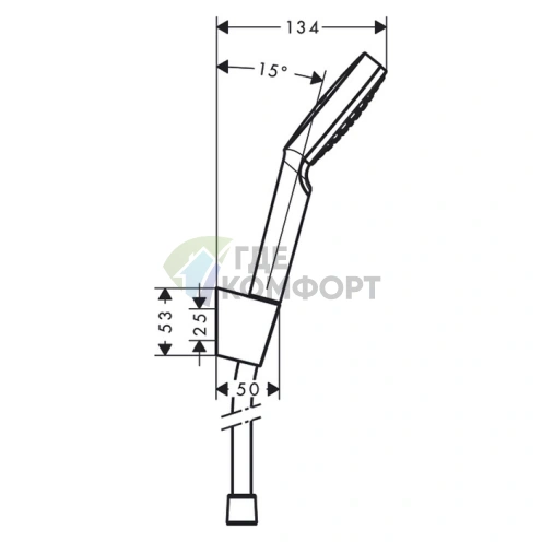 Душевой набор HG Crometta с функцией Rain и держателем (белый/хром) (26690400) - фото 2