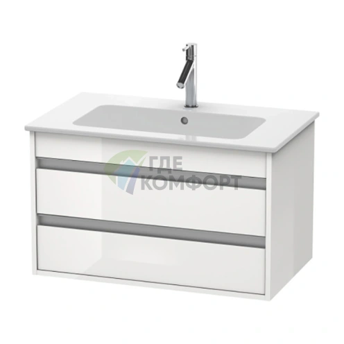Тумба под раковину Duravit Ketho для ME by Starck с 2 ящиками, 480x800x475 мм, белый глянец (KT642902222) - фото 1