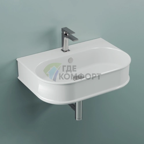 Подвесная раковина Artceram Atelier 65x45 см, белая, с переливом (ATL003 01 00 *1) - фото 1