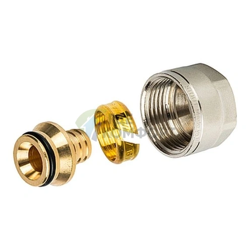 Фитинг STOUT компрессионный для труб из сшитого полиэтилена red 16x2-0x3/4 - фото 1