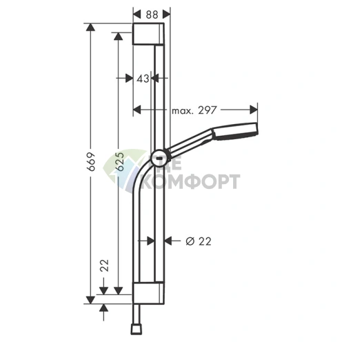 Душевой набор Hansgrohe PULSIFY с системой 3jet Relaxation (24160670) - фото 2