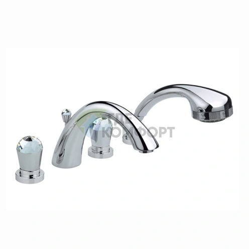 Смеситель для ванны Nicolazzi Cristallo на 4 отверстия, хром (2004CR22) - фото 1