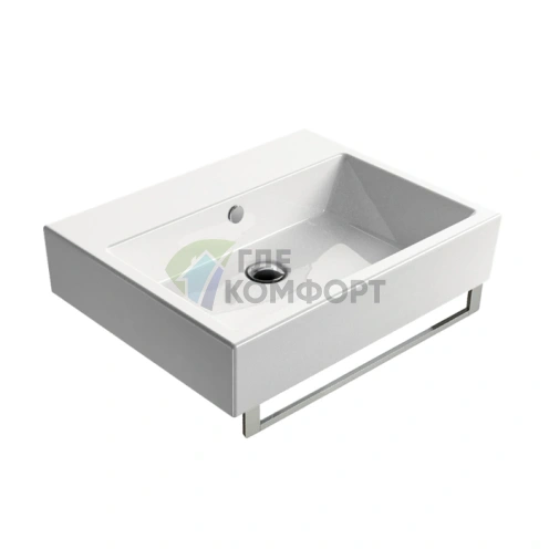Накладная раковина GSI Kube 60 см без перелива, белая - фото 1