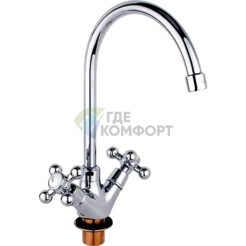 Смеситель для кухни Timo Aviator 0203FN: однорычажный, хромированный - фото 1