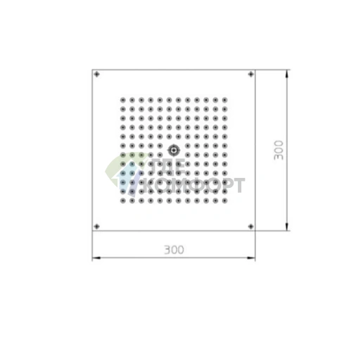 Верхний душ BOSSINI PARIS-CUBE 300x300 мм с настенным кронштейном 28x400 мм, хром (H77603.030) - фото 2