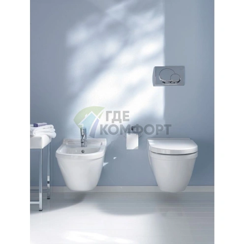 Подвесной унитаз Duravit Starck 3 с системой инсталляции (2200090000) - фото 5