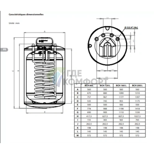 Водонагреватель косвенного нагрева Ariston BCH CD1120 ARI-EU - фото 3