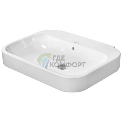 Раковина DURAVIT Happy D2 60x47.5 см без отверстия под смеситель, белая (2316600060) - фото 1