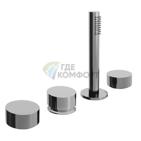 Смеситель для ванны Fantini AF/21 накладной монтаж, 4 отверстия, без излива, хром (27 02 A267) - фото 1