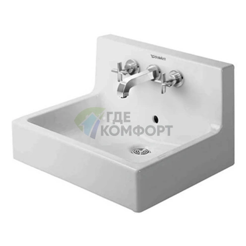 Раковина Duravit Vero 600x470 мм с системой перелива и креплением, белая (453600025) - фото 1