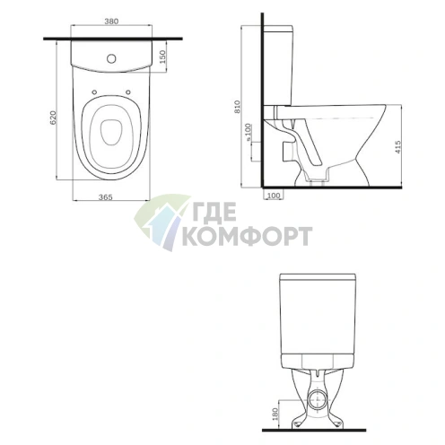 Унитаз-компакт Am.Pm Sense L с микролифтом - фото 2